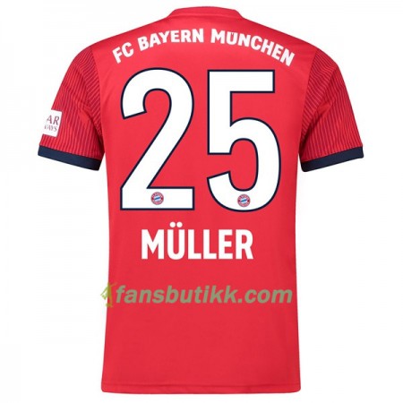 Fotballdrakt FC Bayern München Muller 25 Hjemmetrøye 2018-2019 Kortermet